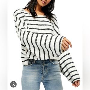 Free People Bardot Striped Sweater Size XS